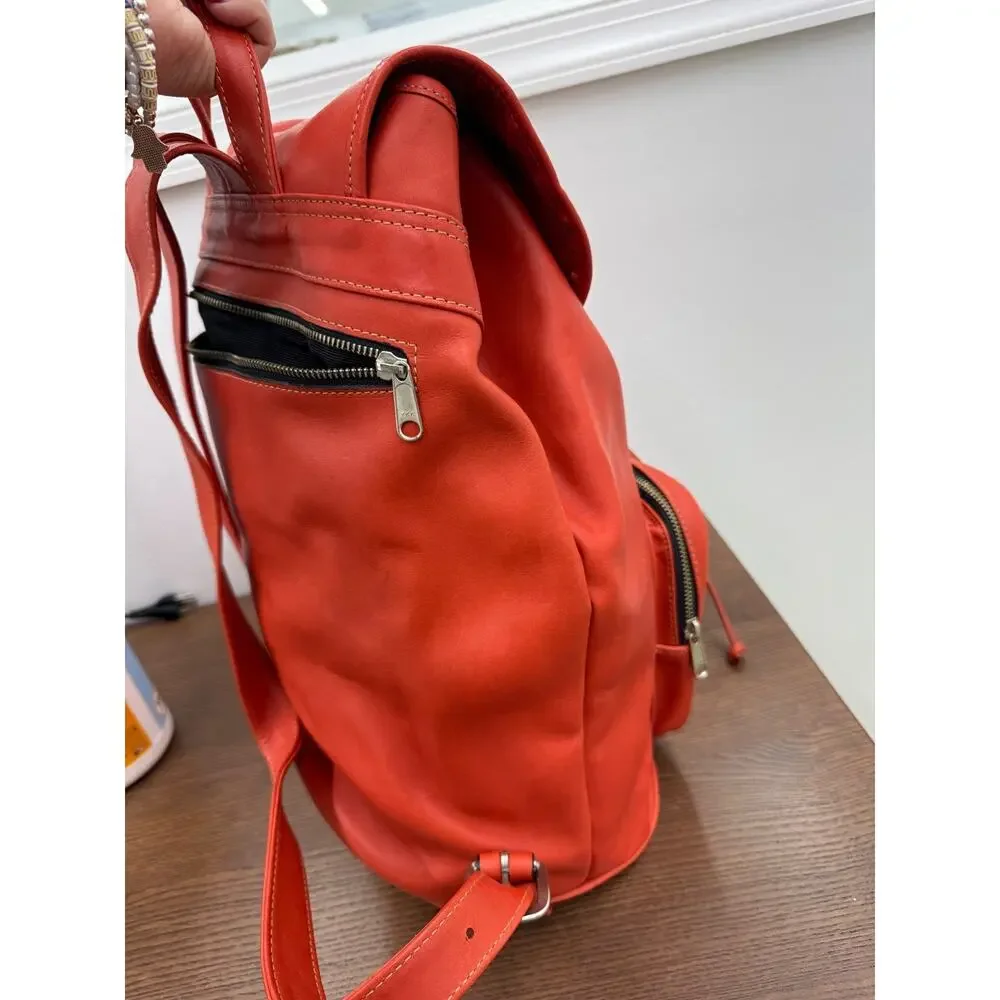 Brooklyn Industries Backpack ORANGE LEATHER BACKPACK (PU300THRIFTY